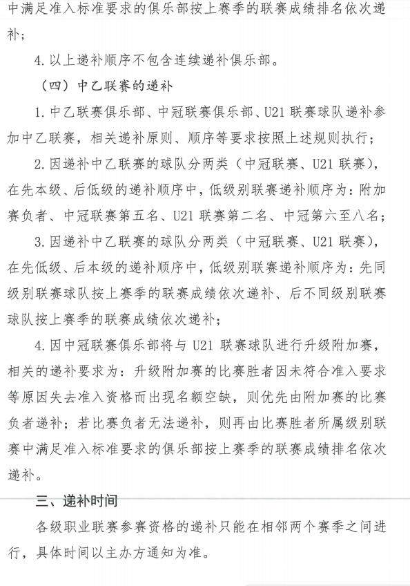 开云在线开户-中足联发布《联赛资格递补原则》 明确中乙递补顺位