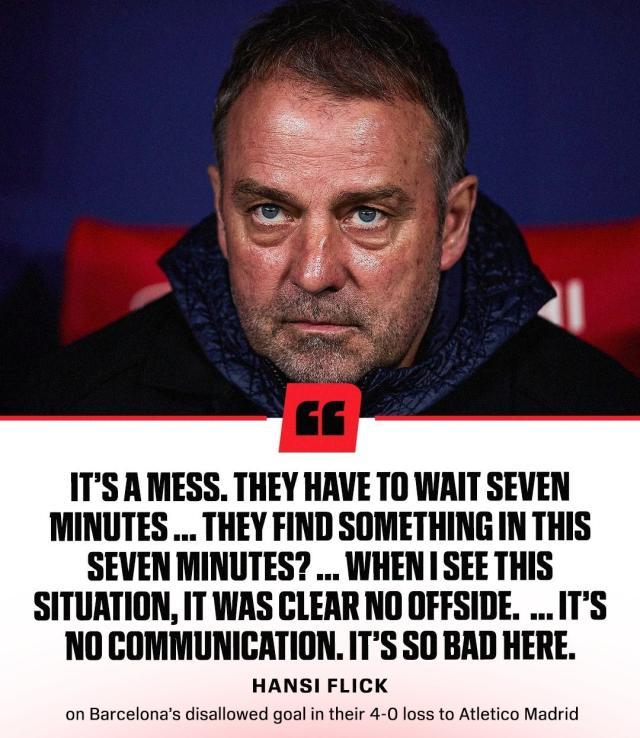 开云体育app-弗利克巴萨生涯最惨一败，手工越位线划掉巴萨进球